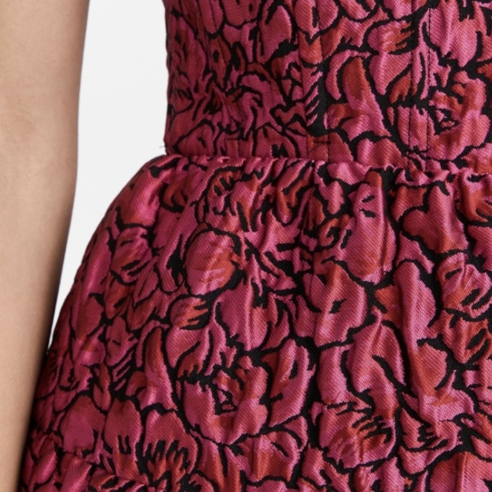 Alice + Olivia Party Dress Jamila Pink Floral Jaquard Mini Size 8 Sexy NEW $465 - Picture 7 of 15